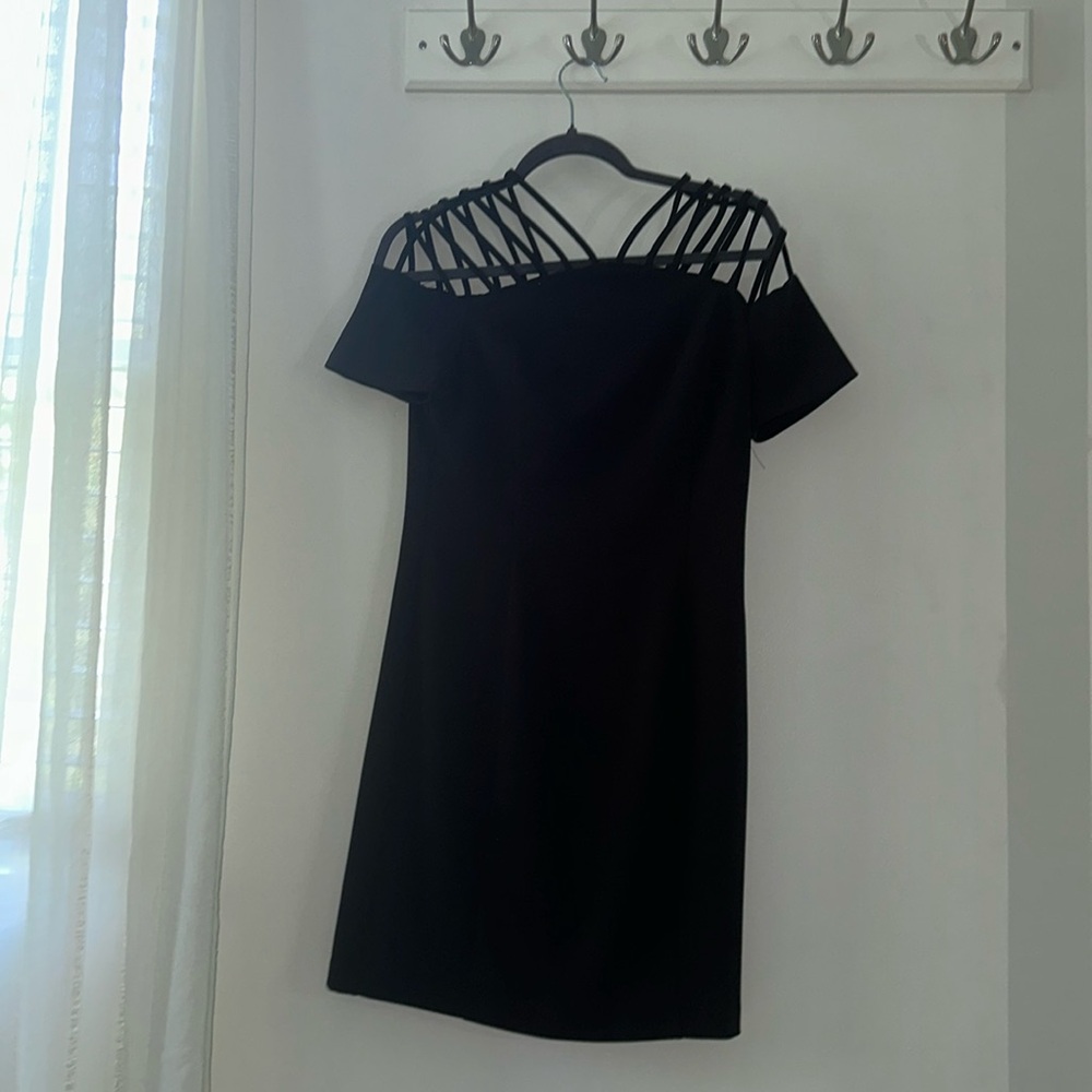 Black tight mini dress